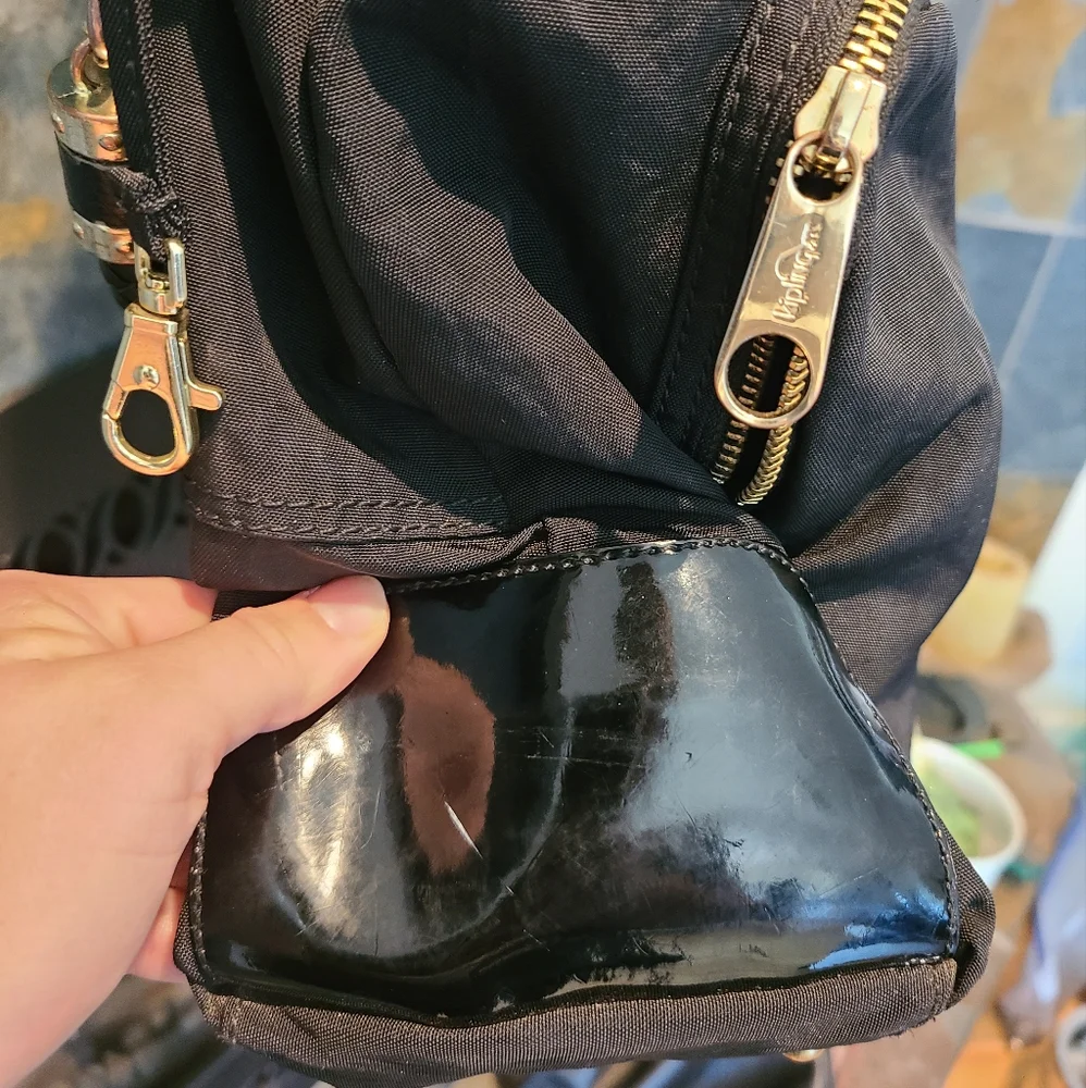 Kipling Camryn Black Backpack/ Oversized Laptop Bag with gold hardware